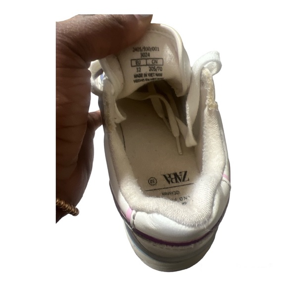 Zara X Disney Mickey Mouse Girls Casual Everyday Lace Up Sneakers EU32 Off White - Picture 5 of 6